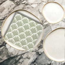 Load image into Gallery viewer, NAPKINS -  LINEN TEXTURED GREEN FAN