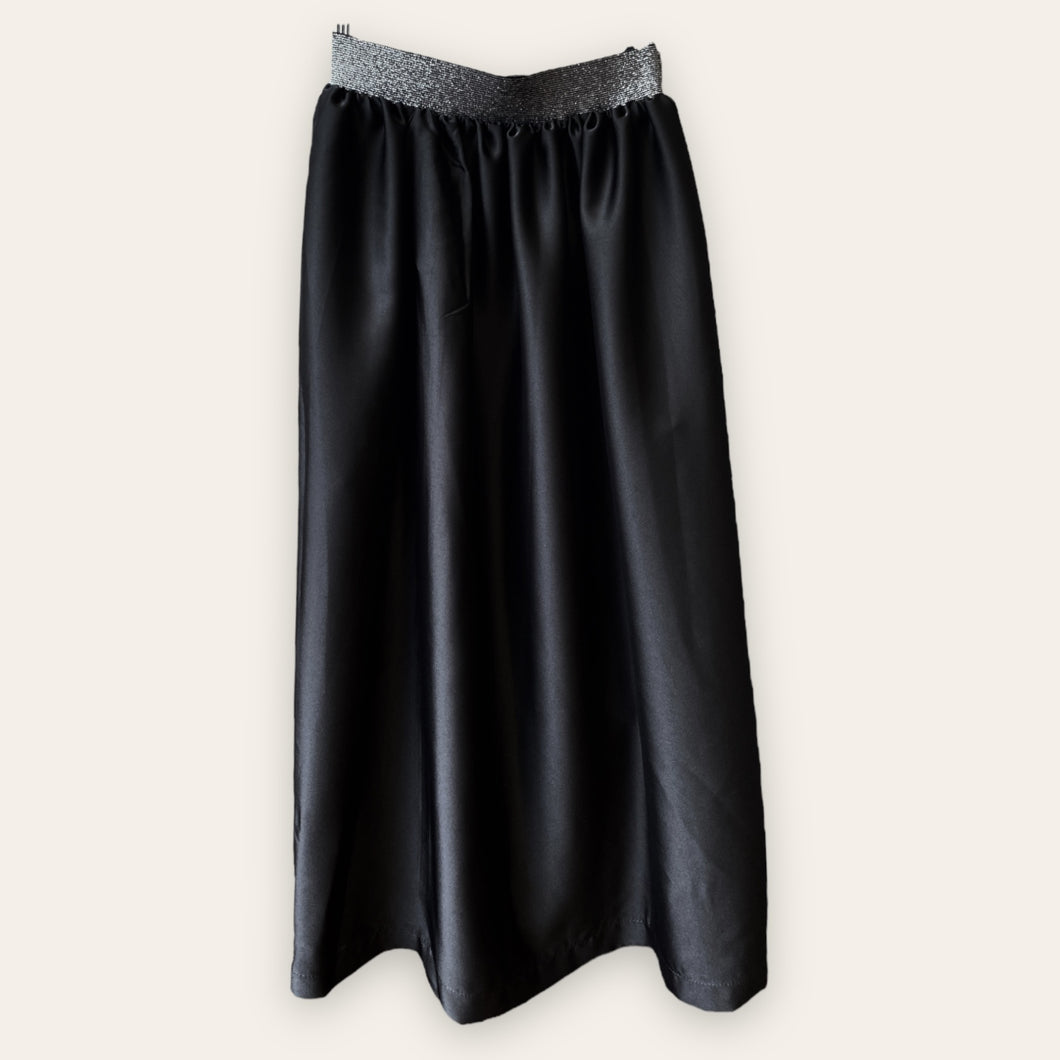 LUNA SKIRT BLACK SATIN