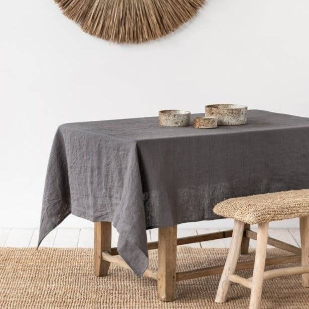 TABLECLOTH - CHARCOAL LINEN