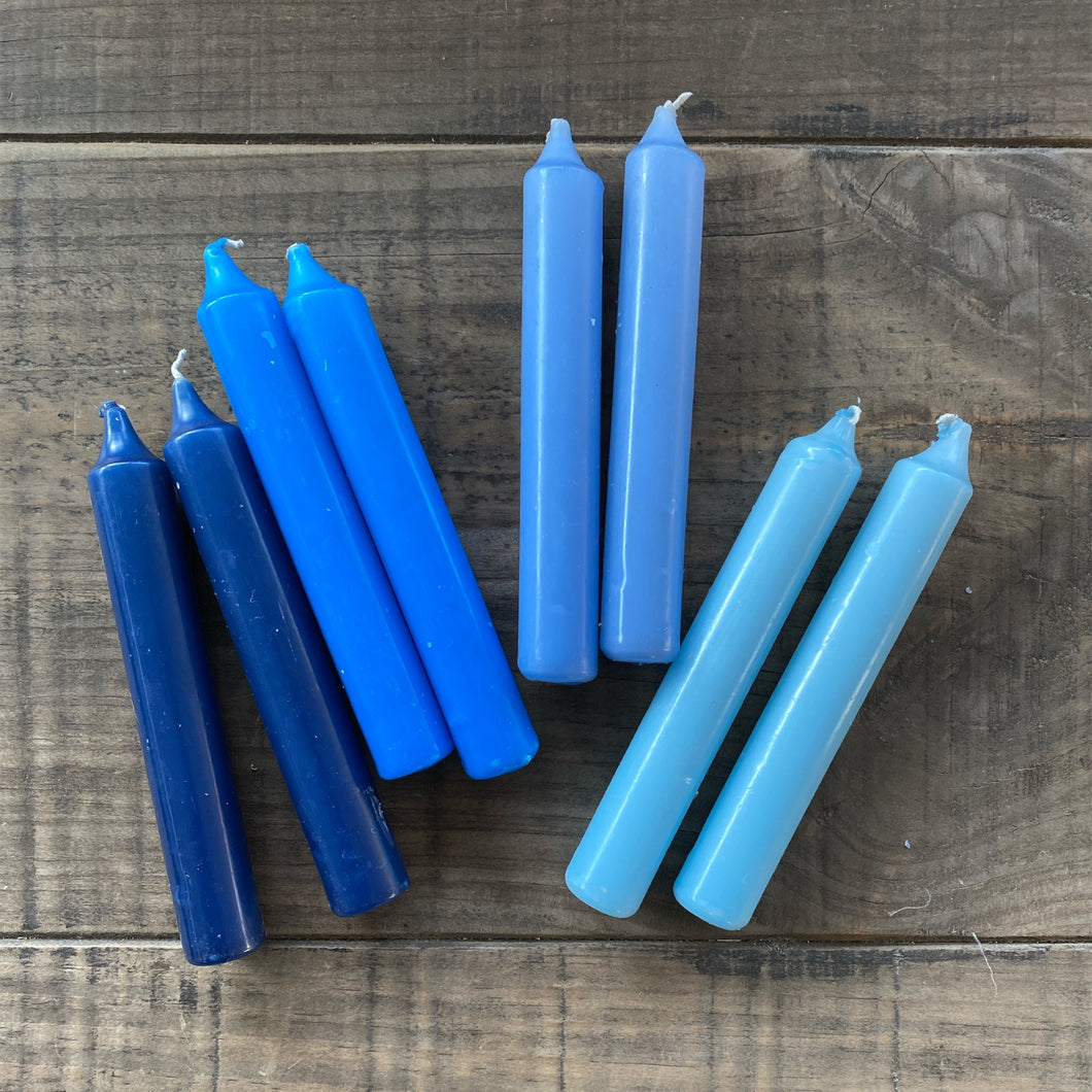 SHABBAT CANDLE SET - BLUE HUES