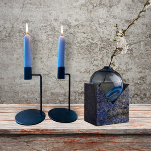 SHABBAT CANDLE SET - BLUE HUES