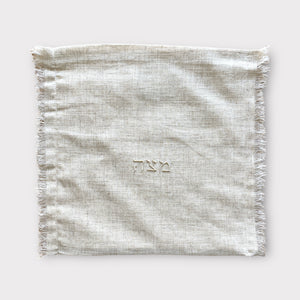 LINEN EMBROIDERY MATZAH COVER - SARAH